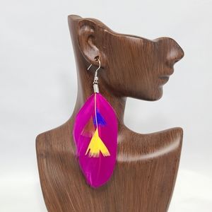 Colored Feather Earrings
